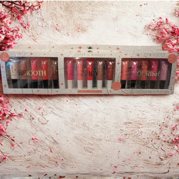Smoke & Mirrors “The Ultimate Lip Party” 15-Piece Lip Gloss & Plumper Set – NIB - Picture 1 of 6